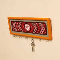 Kutch Mud Mirror Work Lippan Art Key Holder (4 x 12 in)