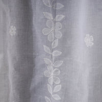 White - Applique Flower Cutwork Cotton Door Curtain from Rampur (7 x 3 feet) (single piece)