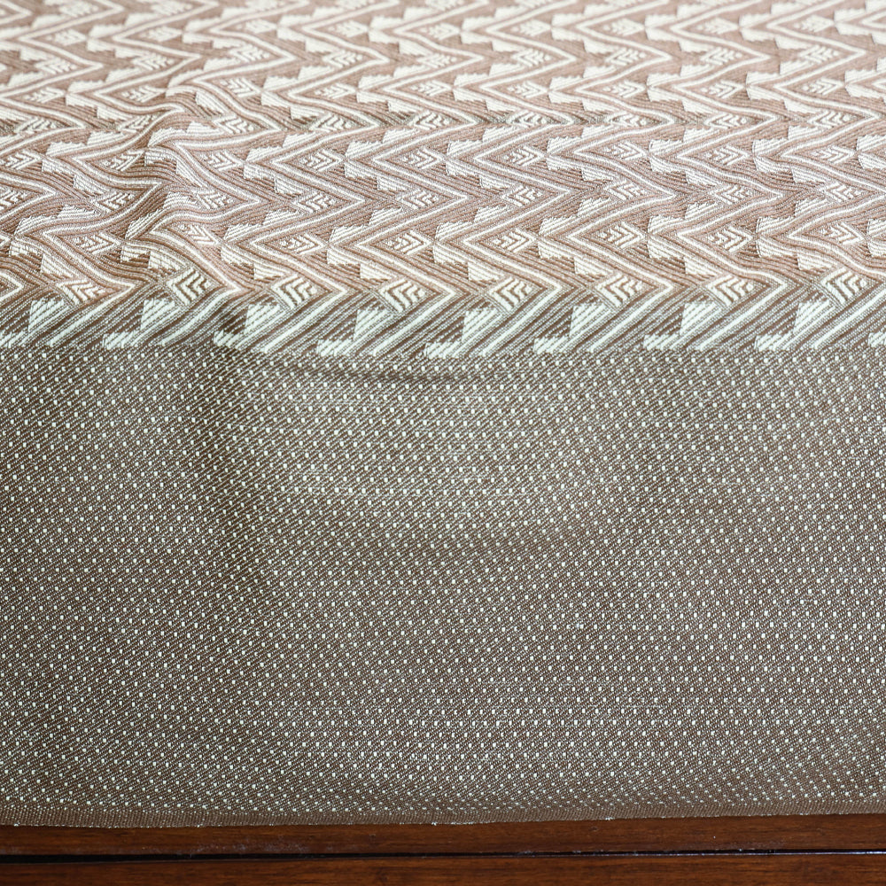 Beige - Pure Cotton Handloom Single Bedcover from Bijnor by Nizam (91 x 61 in)