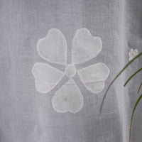 White - Applique Flower Cutwork Cotton Door Curtain from Rampur (7 x 3 feet) (single piece)