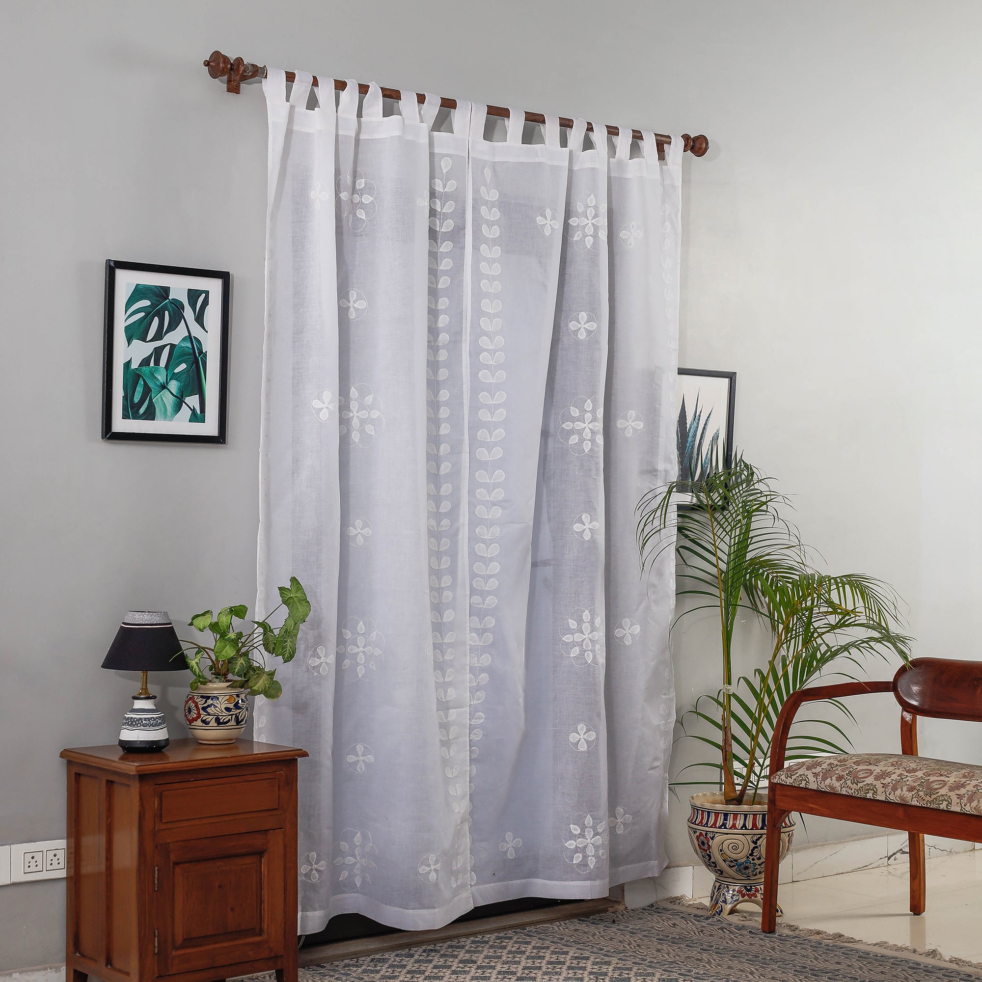 Buy Applique Patti Kaam Pure Cotton Door Curtain from Rampur Online l iTokri.com