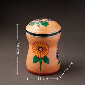 Peach Kavad Handpainted Stainless Steel Multi Utility Canister