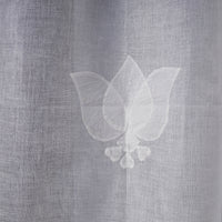 White - Applique Flower Cutwork Cotton Door Curtain from Rampur (7 x 3 feet) (single piece)