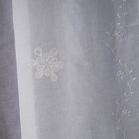 White - Applique Flower Cutwork Cotton Door Curtain from Rampur (7 x 3 feet) (single piece)