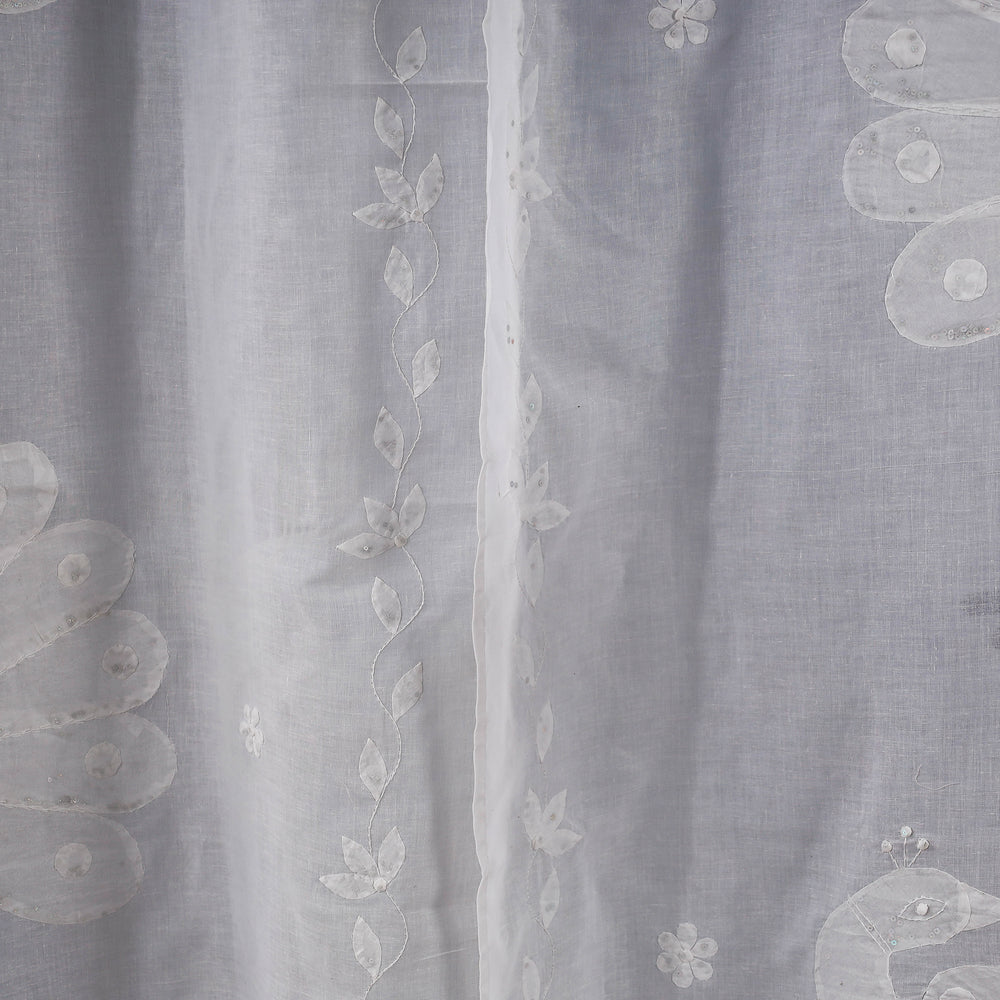 Applique Flower Cutwork Cotton Door Curtain