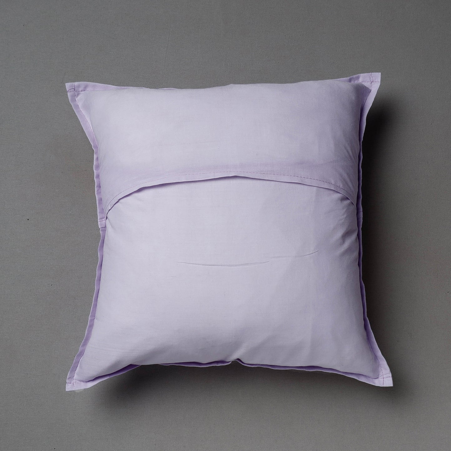 Purple - Applique Cutwork Cotton Cushion Cover (16 x 16 in)