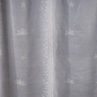 White - Applique Flower Cutwork Cotton Door Curtain from Rampur (7 x 3 feet) (single piece)