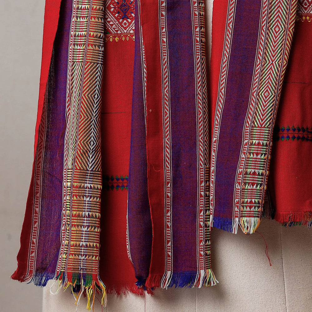 Multicolor - Traditional Pure Handloom Weave Cotton Rabha Kambang / Stole from Assam