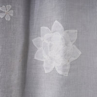 White - Applique Flower Cutwork Cotton Door Curtain from Rampur (7 x 3 feet) (single piece)