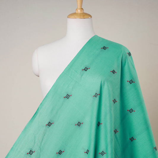 Green - Jacquard Prewashed Cotton Fabric