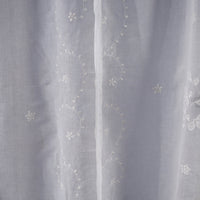 White - Applique Flower Cutwork Cotton Door Curtain from Rampur (7 x 3 feet) (single piece)