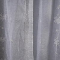 White - Applique Flower Cutwork Cotton Door Curtain from Rampur (7 x 3 feet) (single piece)