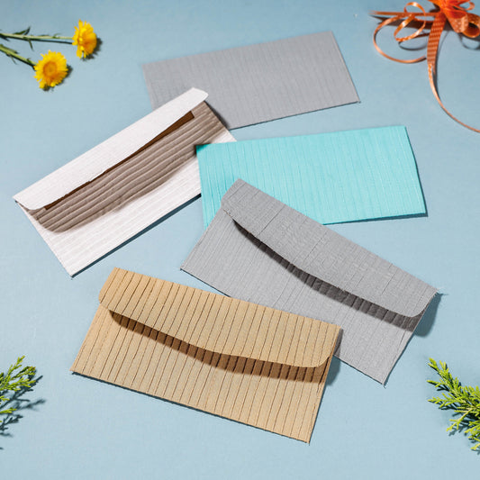 Handmade Pintuck Fabric Envelope (Assorted - Set of 5)