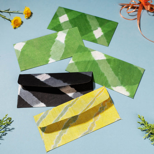Handmade Leheriya Tie - Dye Fabric Envelope (Assorted - Set of 5)