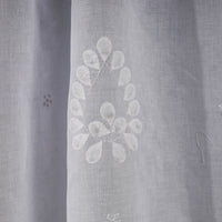 White - Applique Flower Cutwork Cotton Door Curtain from Rampur (7 x 3 feet) (single piece)