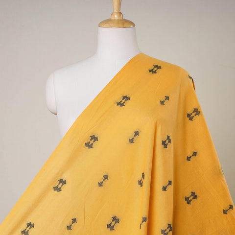 Yellow - Jacquard Prewashed Cotton Fabric