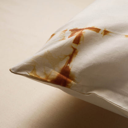White - Shibori Tie-Dye Cotton Cushion Cover (16 x 16 in)