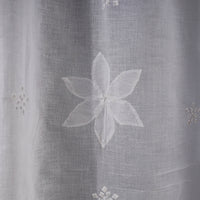 White - Applique Flower Cutwork Cotton Door Curtain from Rampur (7 x 3 feet) (single piece)