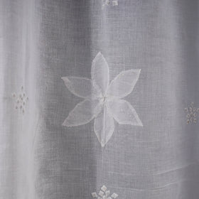 White - applique flower cutwork cotton door curtain