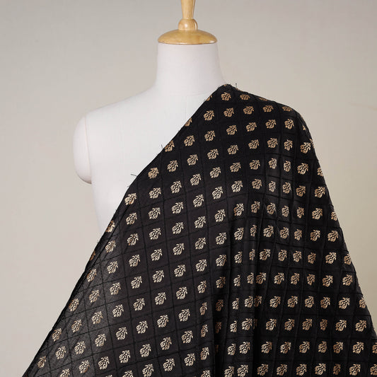 Black - Pintuck Prewashed Cotton Gold Printing Fabric