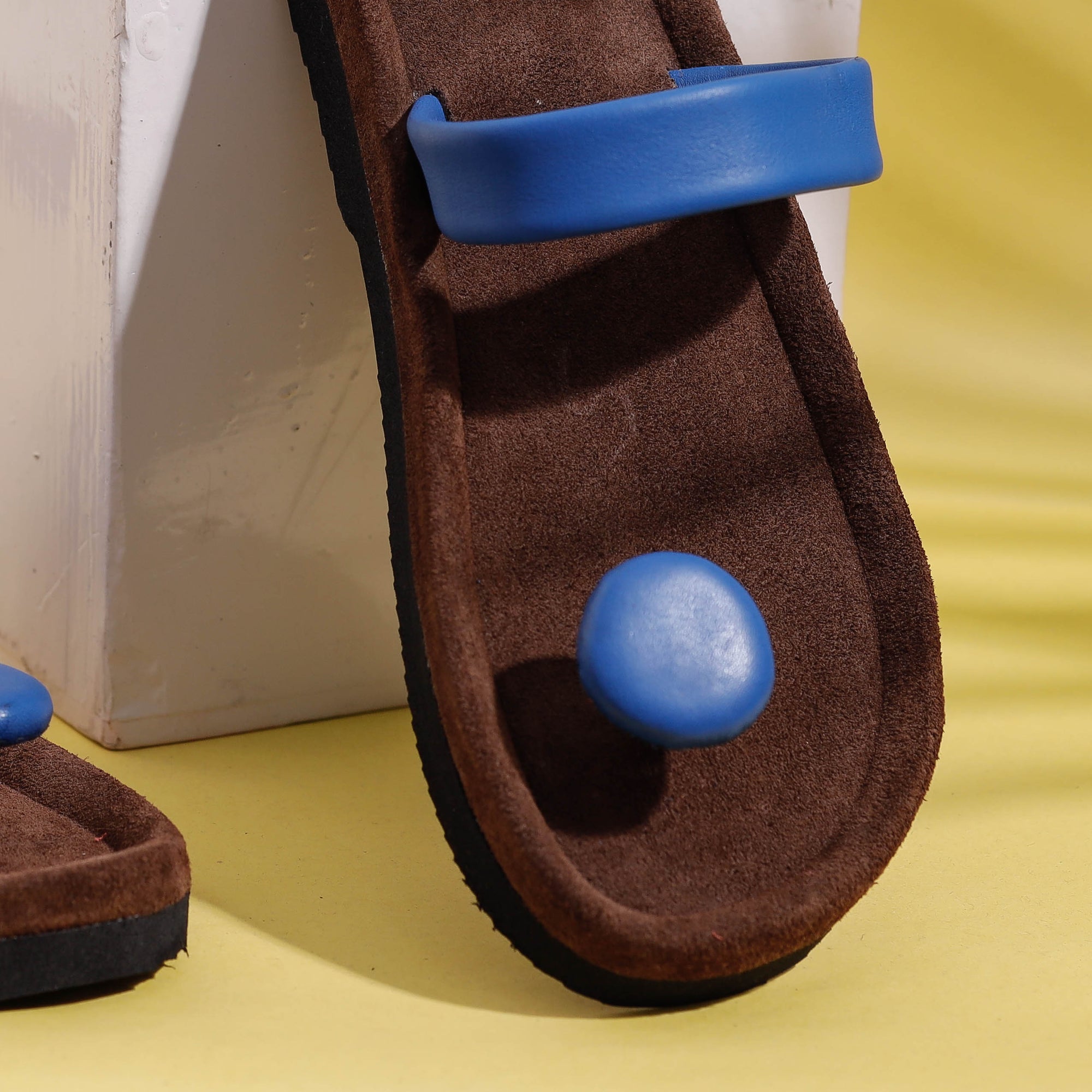 Buy Handcrafted Women's Leather Slippers with Suede Online at iTokri.com