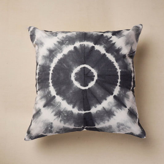 Grey - Shibori Tie-Dye Cotton Cushion Cover (16 x 16 in)