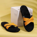 Buy Handcrafted Women's Leather Slippers with Suede Online at iTokri.com