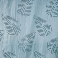 Blue - Applique Leaves Cutwork Cotton Door Curtain from Barmer (7 x 3.5 feet) (single piece)