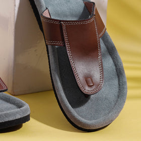  Handcrafted Men's Leather Slippers with Suede Online at iTokri.com