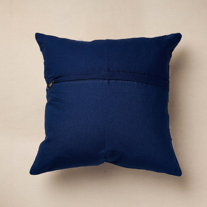 Blue - Shibori Tie-Dye Cotton Cushion Cover (16 x 16 in)