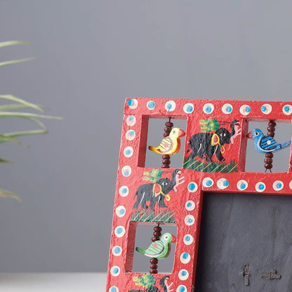 Handpainted Wooden Animal Photo Frame (7 x 7 in)