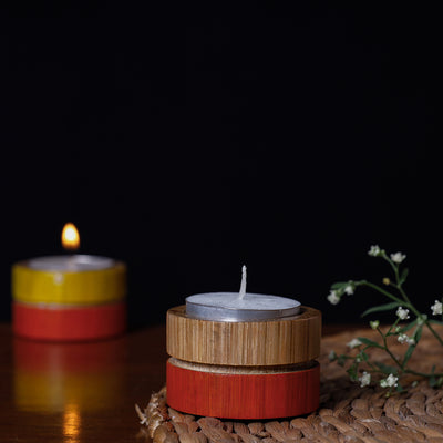  Bamboo Tealight Candle Holder