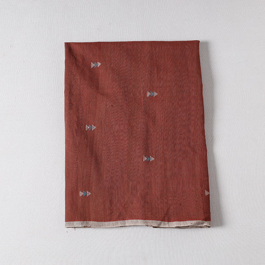 Brown - Godavari Jamdani Pure Handloom Cotton Precut Fabric (0.8 meter)