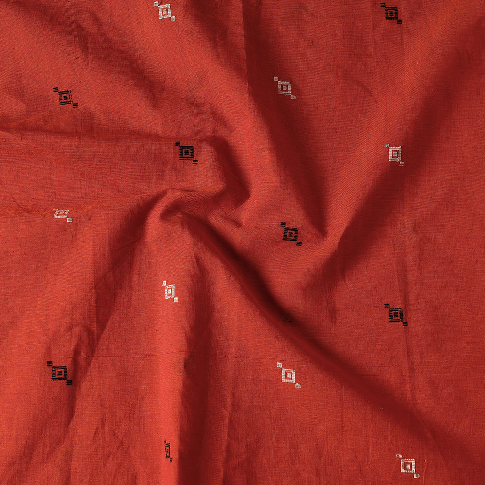 Orange - Godavari Jamdani Pure Handloom Cotton Precut Fabric