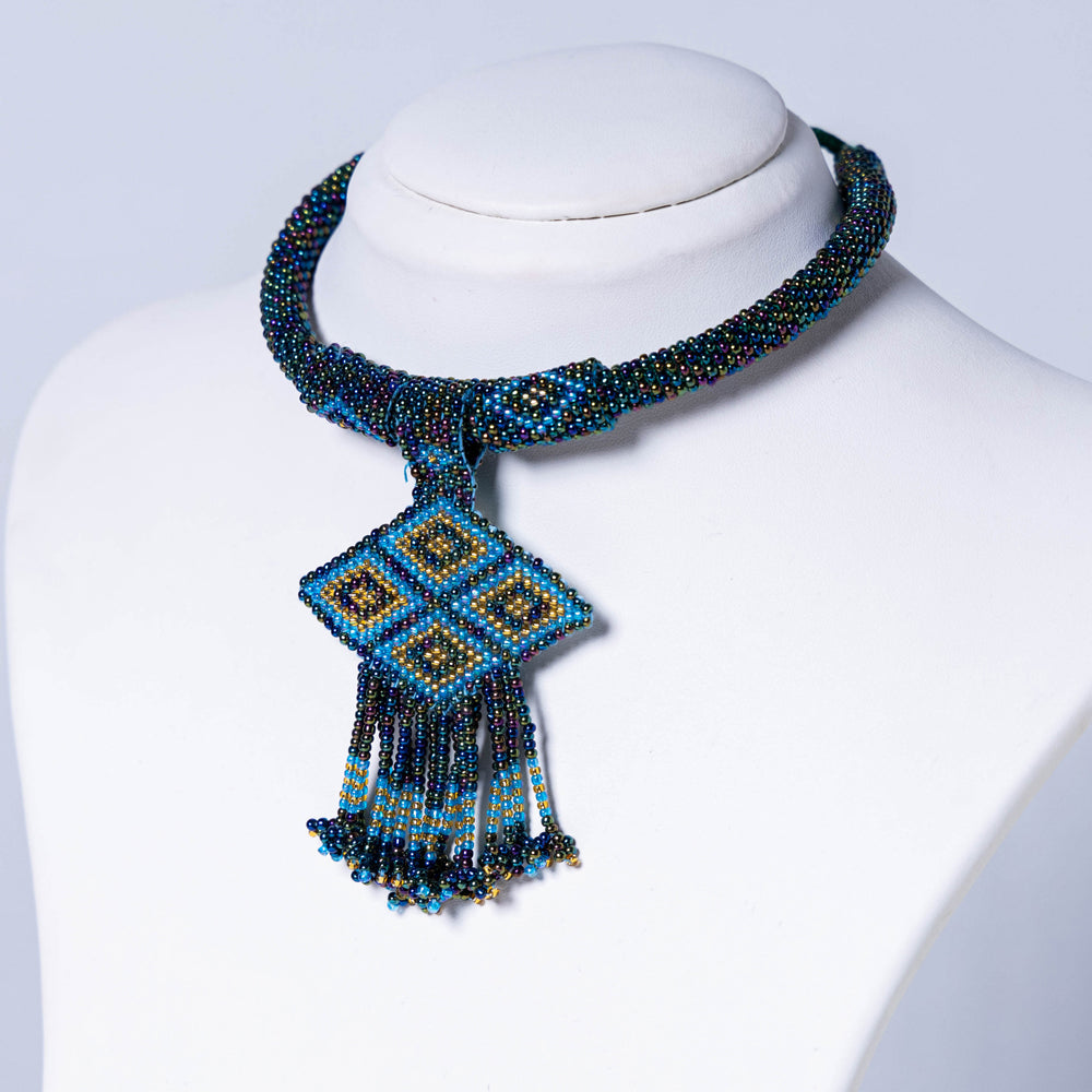 Neemuch Handmade Beadwork Necklace by Pushpa Harit