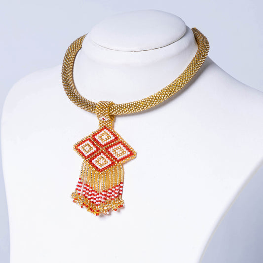 Neemuch Handmade Beadwork Necklace by Pushpa Harit