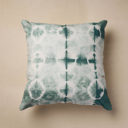 Green - Shibori Tie-Dye Cotton Cushion Cover (16 x 16 in)