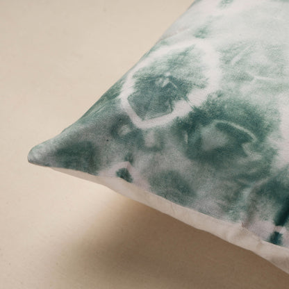 Green - Shibori Tie-Dye Cotton Cushion Cover (16 x 16 in)