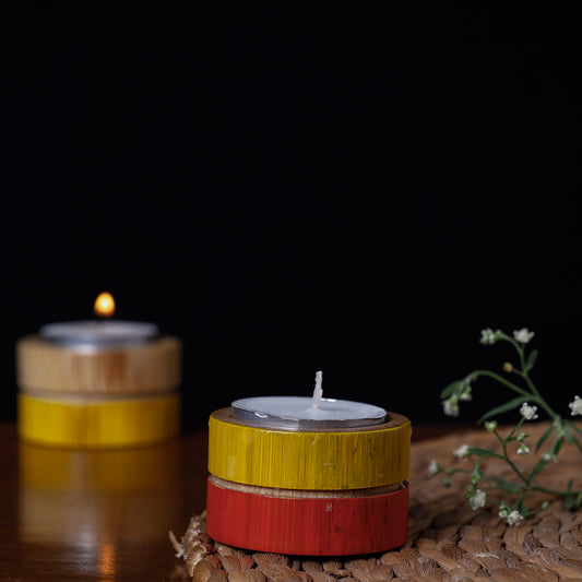  Bamboo Tealight Candle Holder