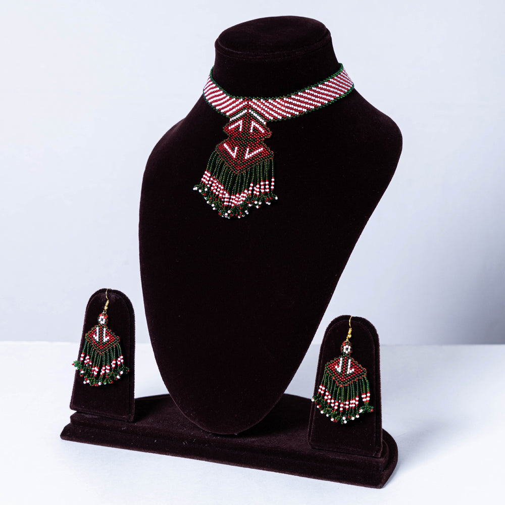 Neemuch Handmade Beadwork Necklace Set by Pushpa Harit