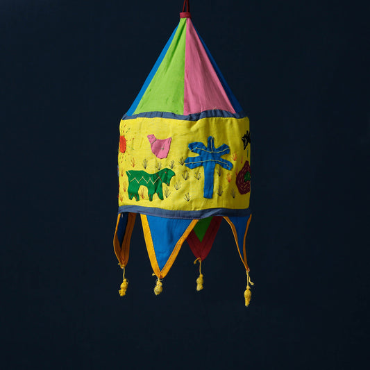 Pipli Applique Work Lampshade from Odisha
