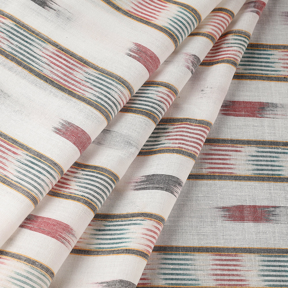 White - Sambalpuri Ikat Weave Handloom Cotton Fabric