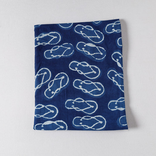 Blue - Bindaas Block Art Printing Cotton Natural Dyed Precut Fabric (2 meter)