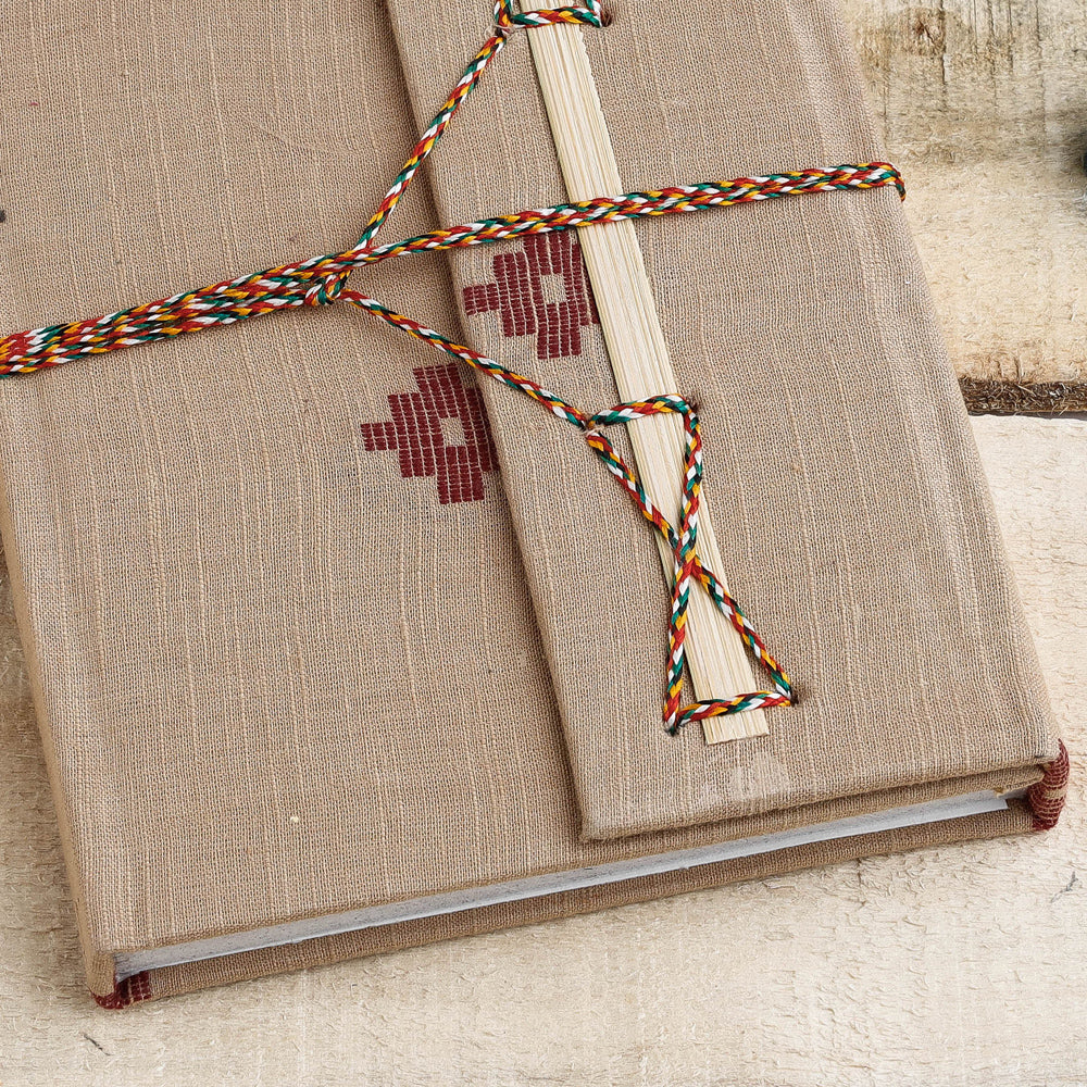 Fabric Cover Handmade Paper Notebook with Thread Lock