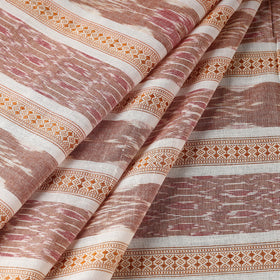 Brown - Sambalpuri Ikat Weave Handloom Cotton Fabric.