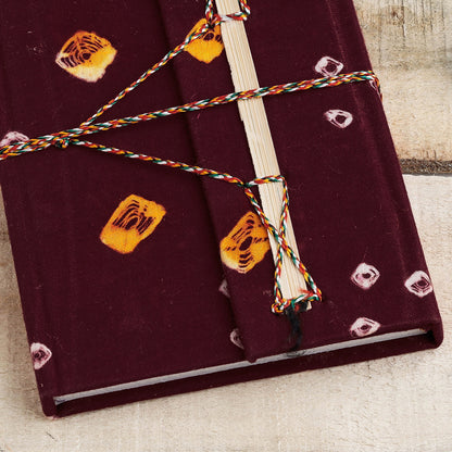 Bandhani Cover Handmade Paper Notebook with Thread Lock