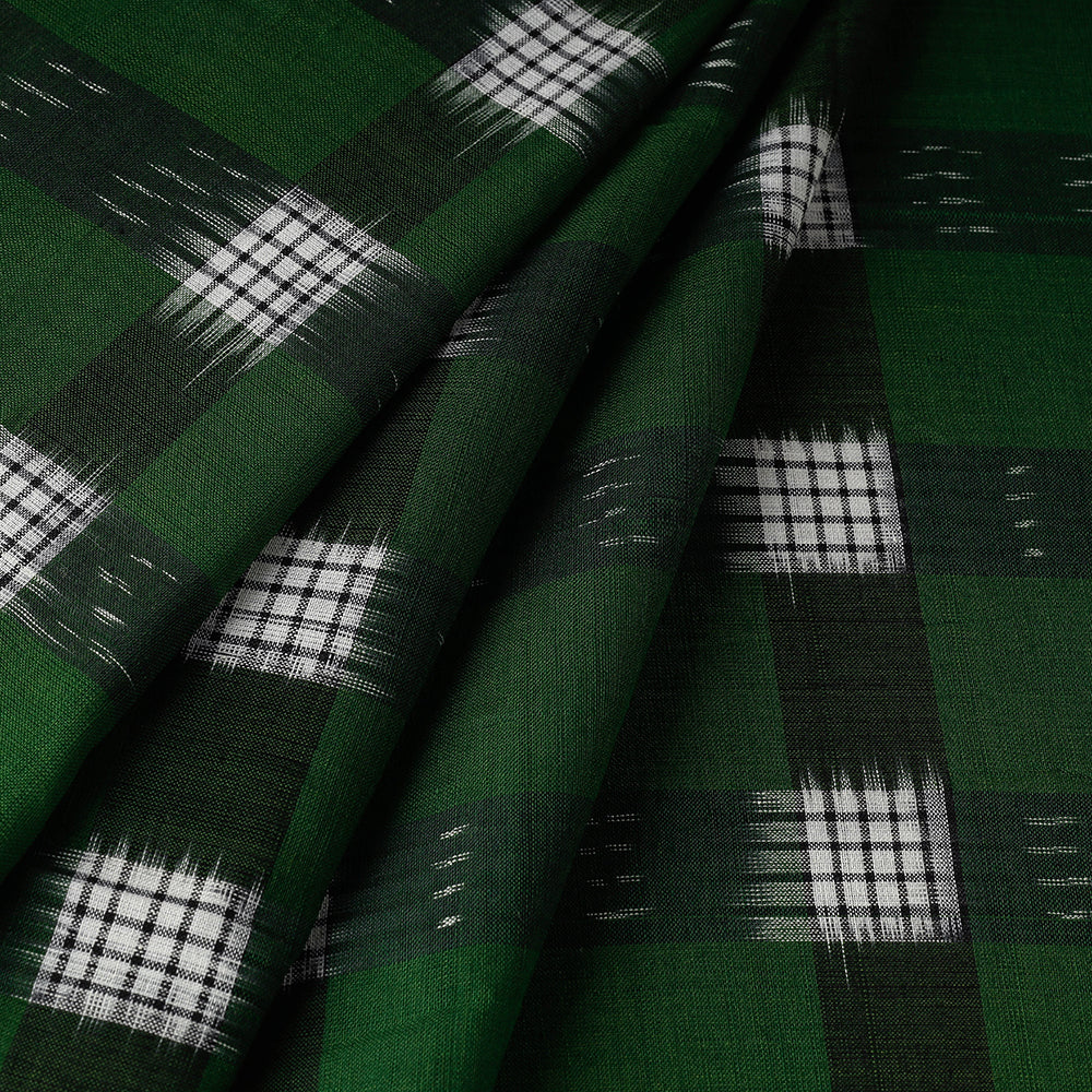 Green - Sambalpuri Ikat Weave Handloom Cotton Fabric