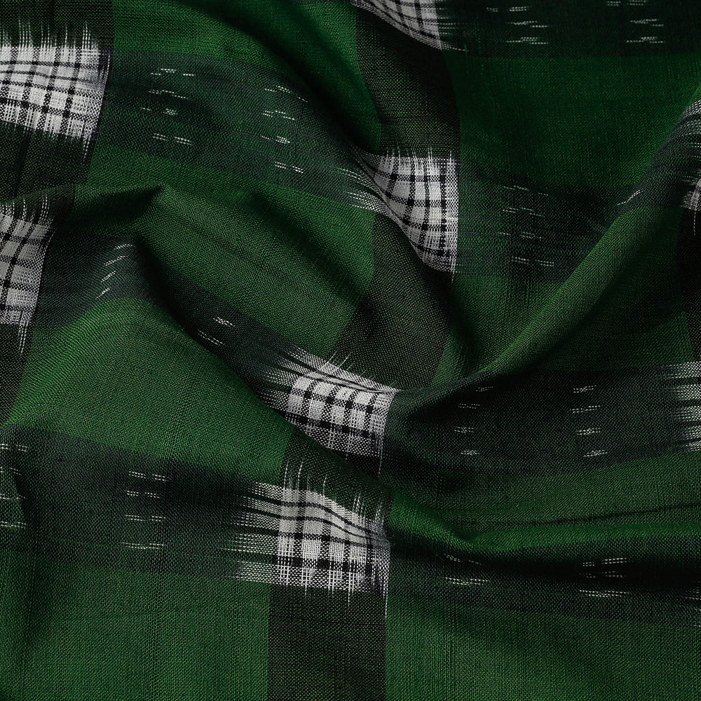 Green - Sambalpuri Ikat Weave Handloom Cotton Fabric