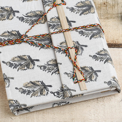 Sanganeri Fabric Cover Handmade Paper Notebook with Thread Lock