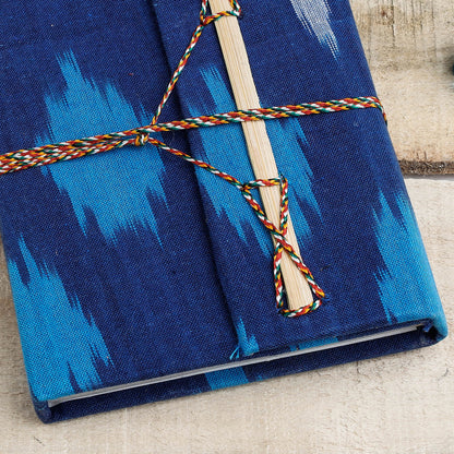 Pochampally Ikat Fabric Cover Handmade Paper Notebook with Thread Lock